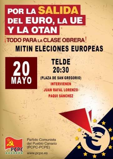 Cartel del mitin del PCPC en Telde (Foto TA)