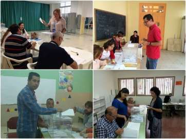 Diferentes momentos de las votaciones de esta mañana (Foto TA)