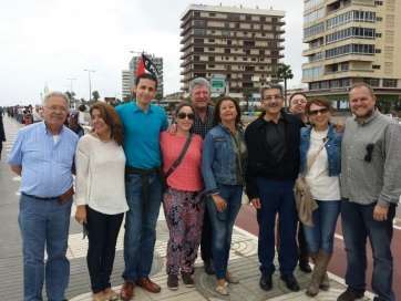 Miembros de NC de Telde y de la capital, en la protesta de este sábado en Las Palmas de GC (Foto TA)