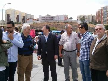 Carmelo Afonso (c), junto a miembros de CC Telde en una reciente visita al municipio (Foto TA)