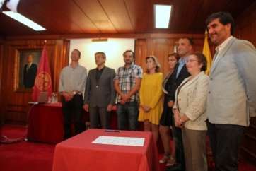 Firmantes de la declaración (Foto Jesús Ruiz Mesa)