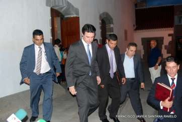 Soria, a la salida del pregón (Foto Francisco Javier Santana)