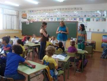 Imagen de archivo de un aula en el CEIP María Suárez Fiol (Foto TA)