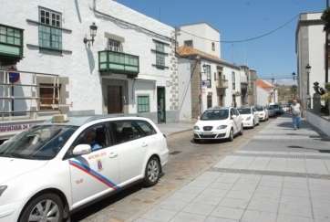 Taxistas de Telde durante una protesta (Foto TA)
