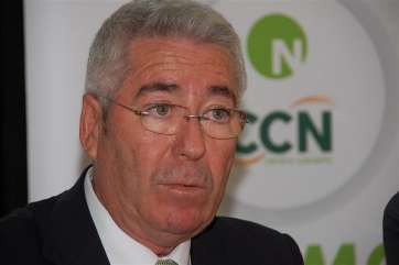 Francisco Santiago, en el acto de presentación de la coalición electoral formada por NC-CCN (Foto TA)