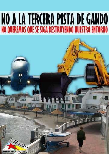 Campaña de Azarug en contra de la nueva pista en Gando (Foto TA)
