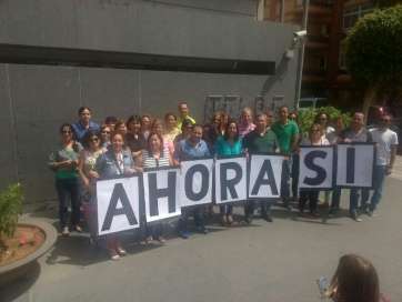 Protesta el pasado viernes en los juzgados de Telde (Foto TA)
