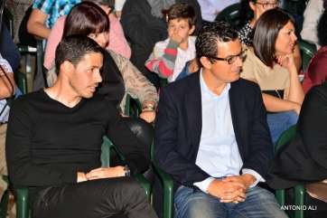 Héctor Suárez y Gloria Cabrera, con el líder de CC en Telde, Pablo Rodríguez (Foto Antonio Alí)