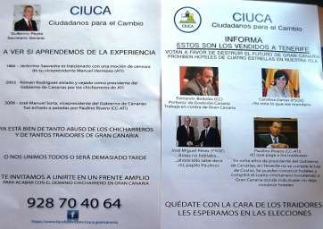 Octavilla a dos caras distribuida por Ciuca por Telde en los últimos días (Foto TA)