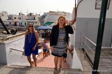 La alcaldesa Mari Carmen Castellano, ayer en Ojos de Garza (Foto TA)