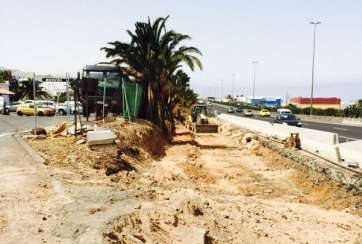 Obras que bloquearon el cierre de la salida de El Goro hacia el Sur (Foto TA)