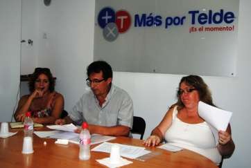 Momento de la asamblea de este juevges de Más por Telde (Foto TA)