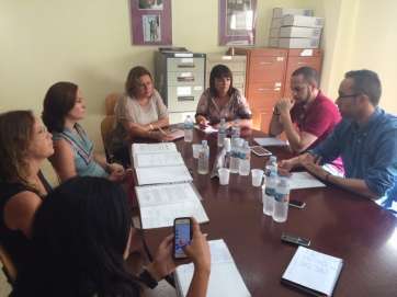 Momento de la reunión con los medios de comunicación (Foto TA)