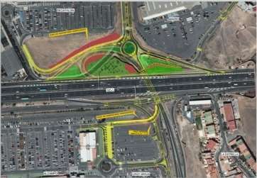 Cambios de los accesos previstos en La Mareta (Foto TA)