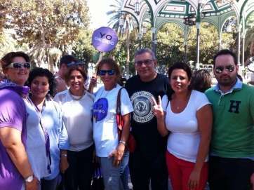 Nacionalistas de NC de Telde en la protesta del pasado sábado en la capital (Foto TA)