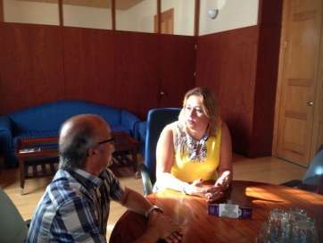 La alcaldesa y el ya exasesor, esta mañana en la Alcaldía (Foto TA)