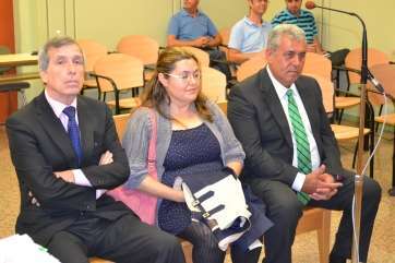 Reyes, Santana y Mena durante una vista anterior del juicio (Foto TA)