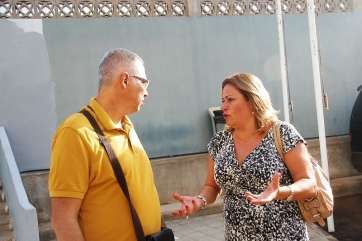 El concejal Daniel Martín, con la alcaldesa de Telde, en una imagen de archivo (Foto TA)