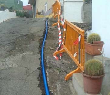 Imagen de las obras acometidas por Aguas de Telde en el barrio de La Gavia (Foto TA)