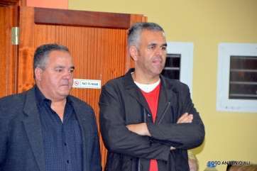 Francisco López (d), anoche con el consejero Francisco Santana, en el pregón de San Gregorio El Chico (Foto Antonio Alí)