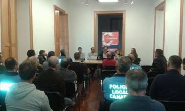 Un momento de la conferencia sindical en Telde (Foto TA)