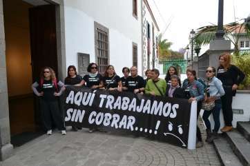 Los trabajadores de Gestel durante una de las protestas llevadas a cabo en San Juan (Foto TA)