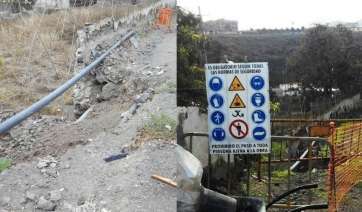 Cartel de las obras (Foto TA)