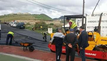 Obras de reasfaltado en Maipez (Foto TA)