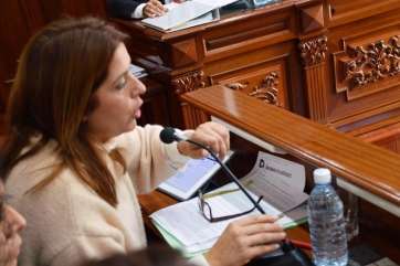 Carmen Hernández, en el Pleno del pasado viernes (Foto TA)