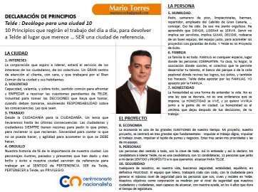 Decálogo de Marito Torres, del CCN (Foto TA)