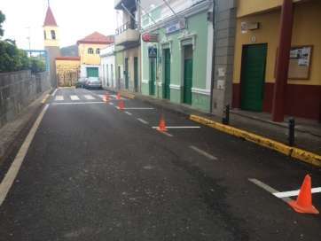 Imagen de los trabajos de señalización acometidos en Lomo Magullo (Foto TA)