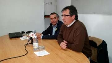 Álvaro Monzón y Juan Francisco Artiles en el acto de este martes (Foto TA)