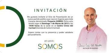Tarjeta de invitación al acto (Foto TA)
