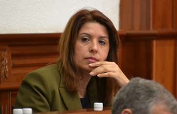 Carmen Hernández, este martes en el Pleno (Foto TA)