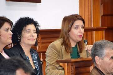 Concejales del grupo de Nueva Canarias, este martes en el Pleno ordinario de febrero (Foto TA)