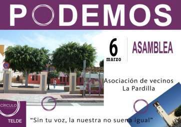 Cartel de la asamblea de este viernes (Foto TA)