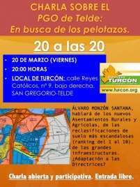 Cartel de la charla de Turcón (Foto TA)