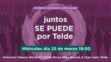 Cartel anunciador del acto político (Foto TA)