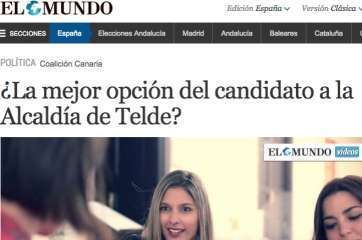 Captura de pantalla de la noticia publicada en la portada de la edición digital de El Mundo (Foto TA)