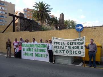 Imagen de archivo de una protesta de Turcón junto a Los Picachos (Foto TA)