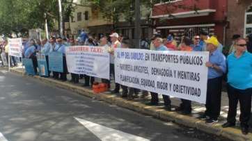 Imagen de archivo de una protesta del sector de taxi (Foto TA)