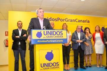 Guillermo Reyes, este sábado, en la presentación de los candidatos de Unidos por Gran Canaria (Foto TA)