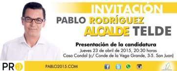Invitación al acto de presentación de candidaturas de CC (Foto TA)