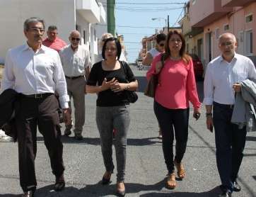 Román Rodríguez, Margarita Alionso, Carmen Hernández y Antonio Morales, esta mañana en Ojos de Garza (Foto TA)