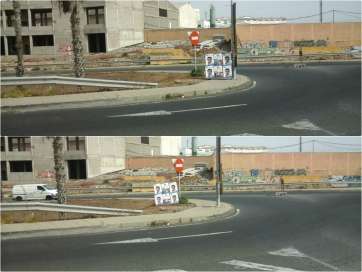 Imagen de los carteles de Más por Telde que han sido reubicados en Salinetas (Foto TA)