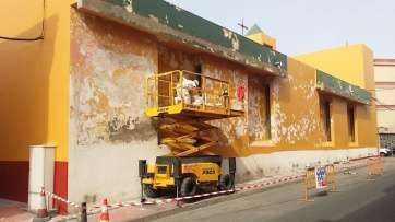 Trabajos de remozamiento de la plaza de La Garita (Foto TA)