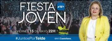 Cartel de la fiesta joven del PP en Telde (Foto TA)