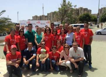 Los socialistas en Jinámar (Foto TA)