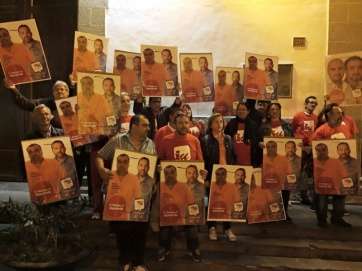 Integrantes de la candidatura de Canarias Decide en el arranque de la campaña electoral (Foto TA)