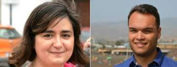 Los dos ediles de Se Puede Ganar, Esther González y Guillermo Eugenio (Foto TA)